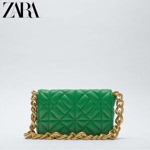 Zara - Quilted Green Handbag